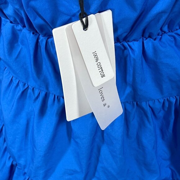 New A loves A Blue V-Neck Sleeveless Tiered Cami Top Size S Small - Picture 5 of 10